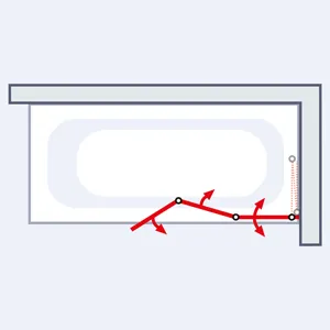 1270 mm, 1210 mm, Noir mat, Transparent