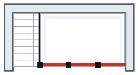 1400 mm, 2000 mm, Aspect chromé, Transparent anticalcaire, Côté du montage: gauche