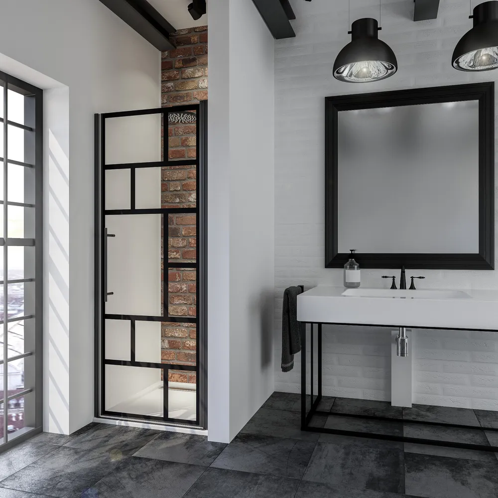 800 mm, 1920 mm, Noir mat, Atelier 1 anticalcaire, Anschlag: links