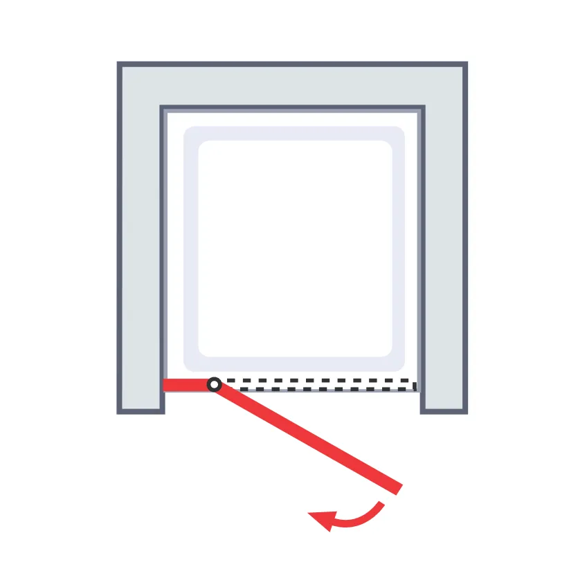 900 mm, 2000 mm, Charnière battante, Aspect chromé, Transparent, Côté du montage: gauche