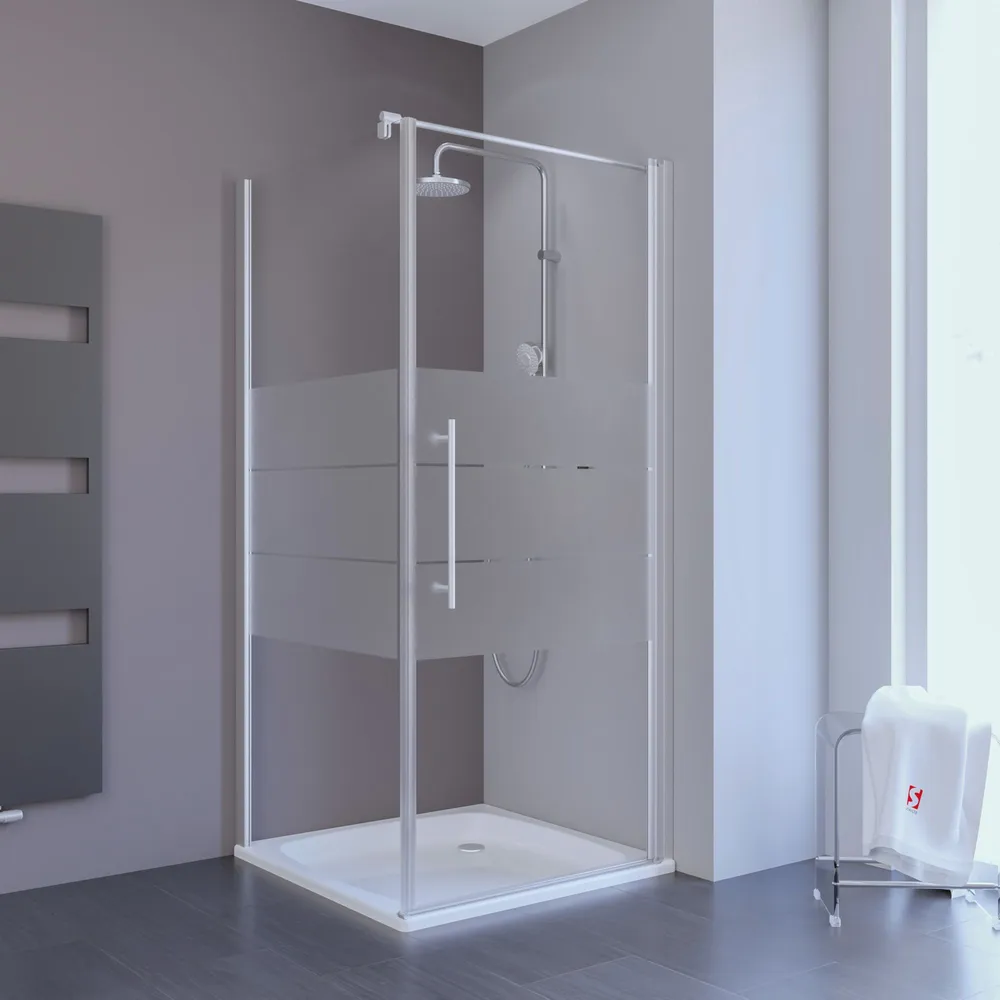 900x900 mm, 1920 mm, Alu-Natur, Depoli Light, versiegelt, Anschlag: links