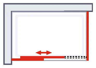 1400x900 mm, 2040 mm, Alu argenté, Transparent, Côté du montage: gauche