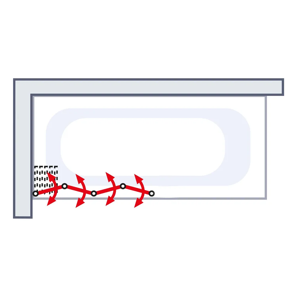 930 mm, 1210 mm, Alu argenté, Transparent, Anschlag: links