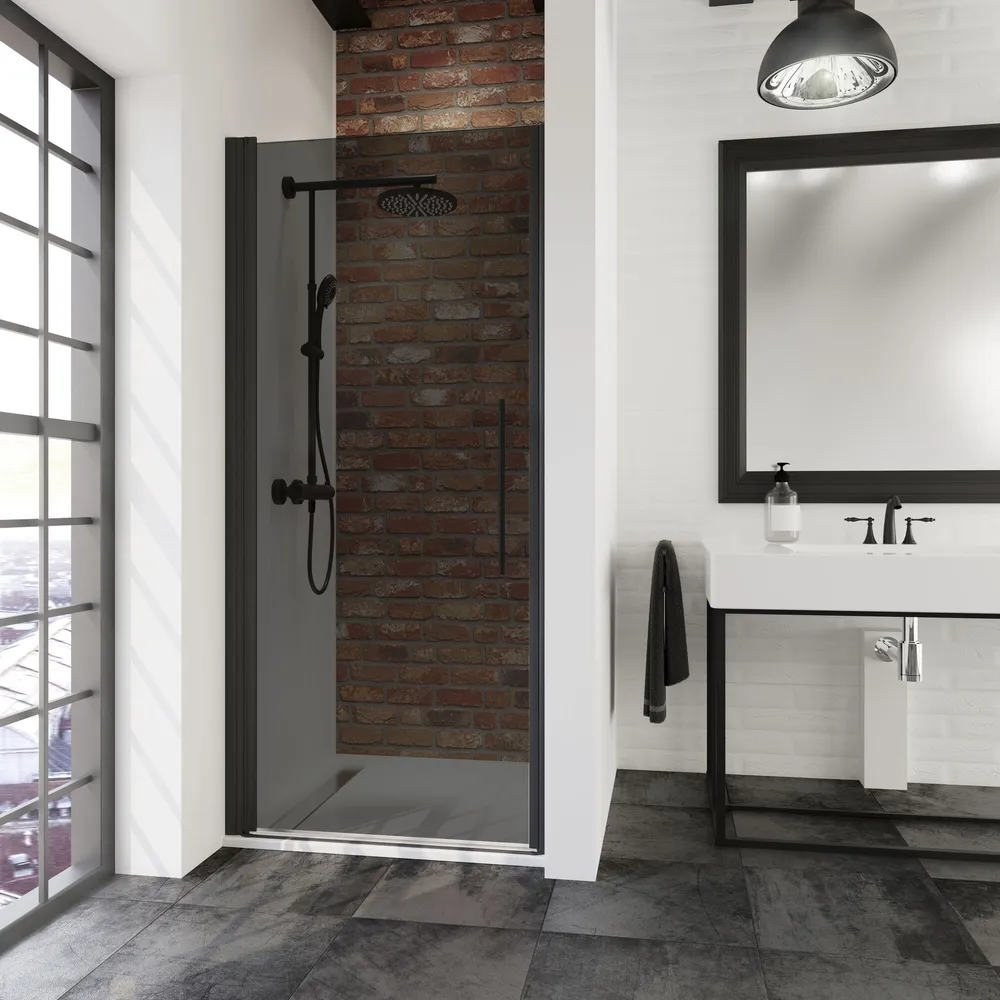 700 mm, 1920 mm, Noir mat, Fumé anthracite anticalcaire, Côté du montage: droite / gauche