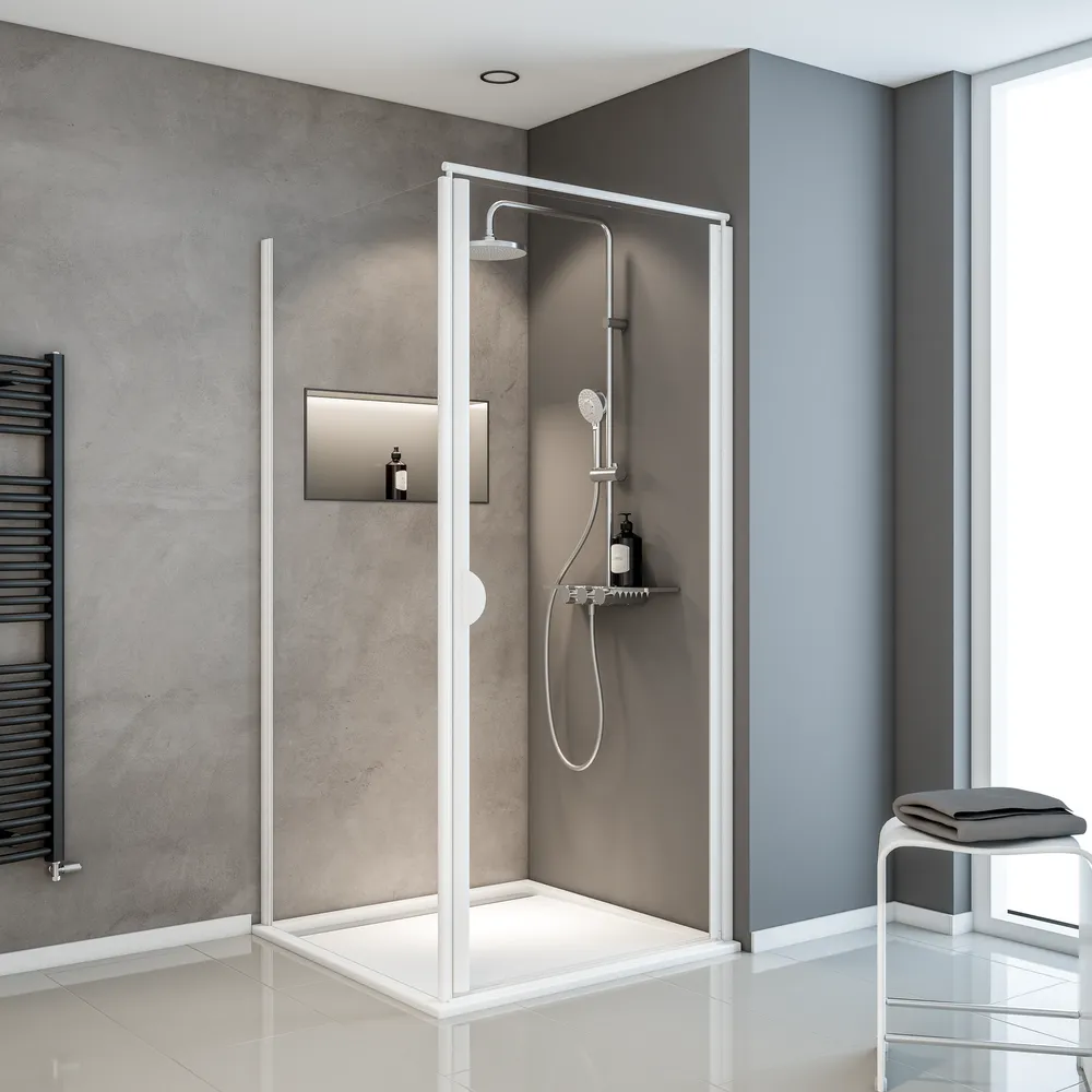 800x800 mm, 1800 mm, Blanc, Transparent