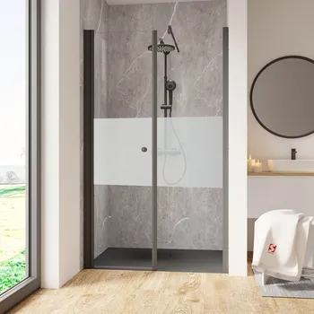 850-2400 mm, Noir mat, Décent anticalcaire, Côté du montage: gauche