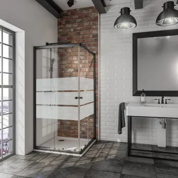 750-900x750-900 mm, 1800 mm, Noir mat, Dépoli light