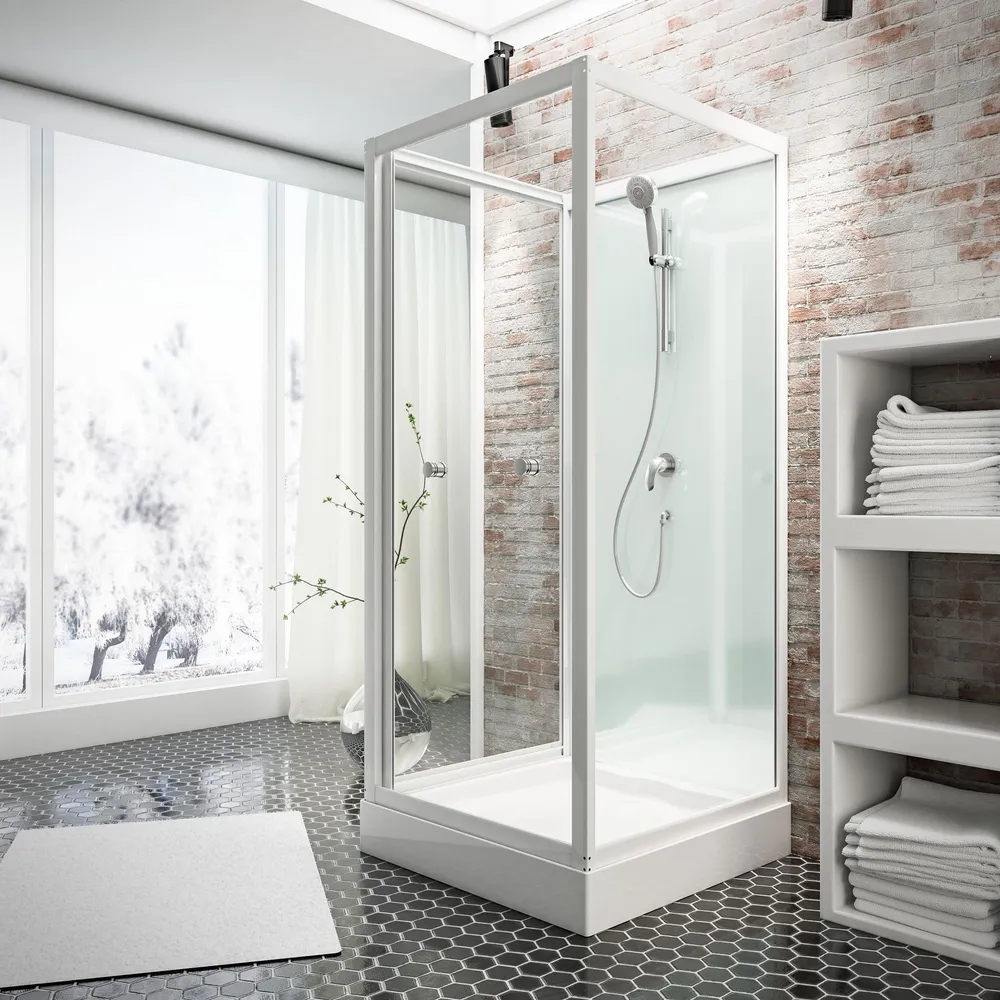 800x800 mm, 2100 mm, Blanc, Transparent