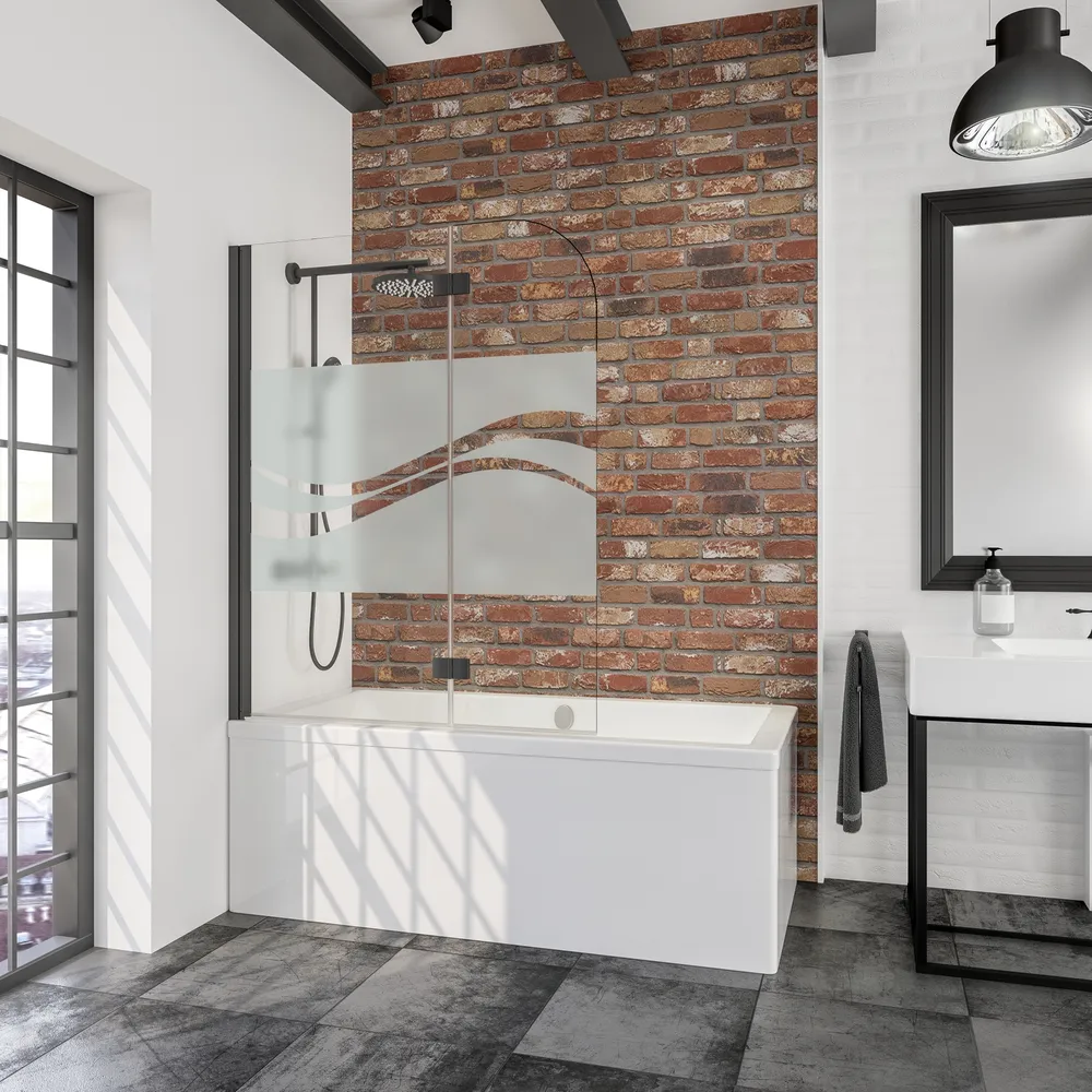 1120 mm, 1400 mm, Charnière, Noir mat, Liane (horizontal) anticalcaire