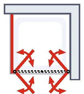 800x800 mm, 2000 mm, Alu argenté, Transparent anticalcaire, Côté du montage: droite / SW gauche