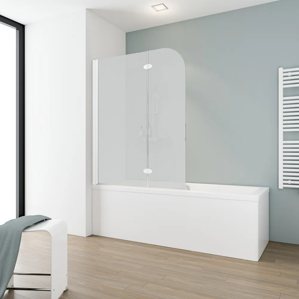 600-1600 mm, Charnière ovale, Blanc, Sablé mat anticalcaire