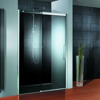 MasterClass - Porte de douche coulissante 1600 mm, 2000 mm, Aspect chromé, Transparent, Élément fixe: gauche