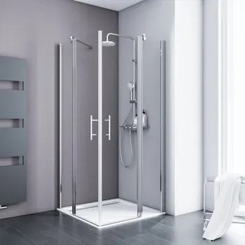 800x800 mm, 1920 mm, Aspect chromé, Transparent anticalcaire