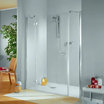 1800 mm, 2000 mm, Charnière battante SoftCube, Aspect chromé, Transparent anticalcaire