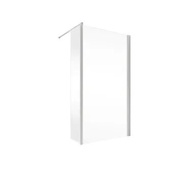 900x350 mm, 2000 mm, Blanc, Transparent, Anschlag: links