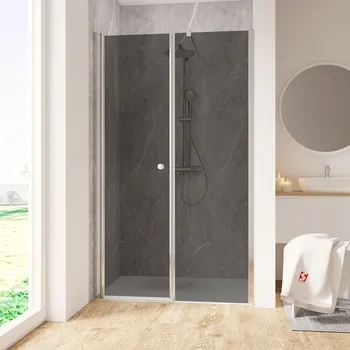 1400 mm, 2000 mm, Aspect chromé, Fumé anthracite anticalcaire, Côté du montage: gauche