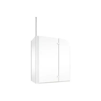 700x1150 mm, 1400 mm, Charnière ovale, Blanc, Sablé mat anticalcaire, Anschlag: links