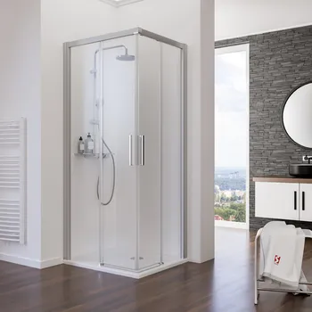 1200x800 mm, 1850 mm, Alu argenté, Sablé mat anticalcaire