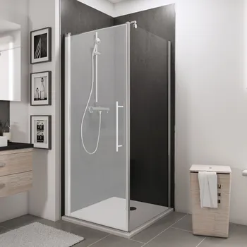 900 mm, 1900 mm, Noir mat, Transparent anticalcaire