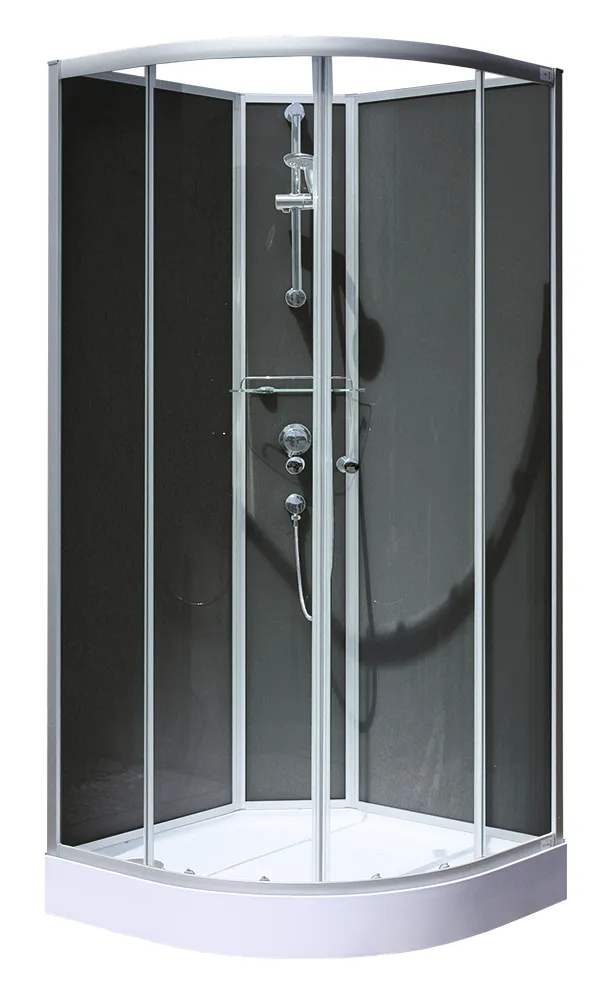 890x890 mm, 2020 mm, Alu argenté, Transparent