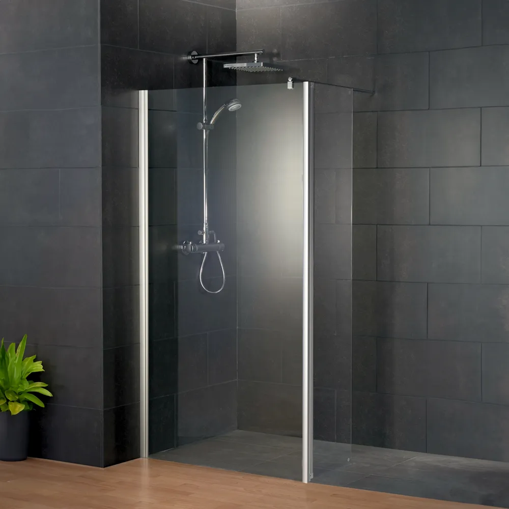1000x300 mm, 1900 mm, Aspect chromé, Transparent anticalcaire
