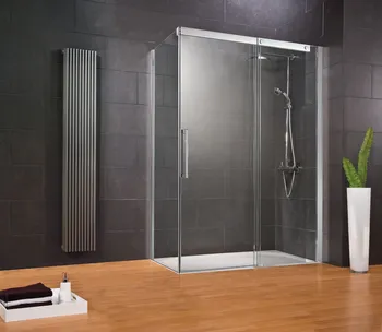 MasterClass - Porte de douche coulissante avec paroi latérale 1200x900 mm, 2000 mm, Aspect chromé, Transparent, Élément fixe: droite / SW gauche