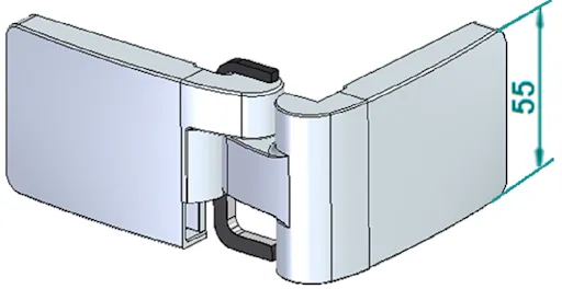 Charnière: Charnière battante SoftCube - Chromé