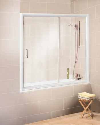 1500 mm, 1500 mm, Blanc, Transparent anticalcaire, Anschlag: links