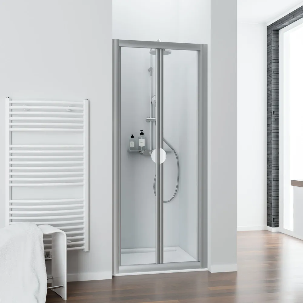 900 mm, 1850 mm, Alu argenté, Transparent, Anschlag: links
