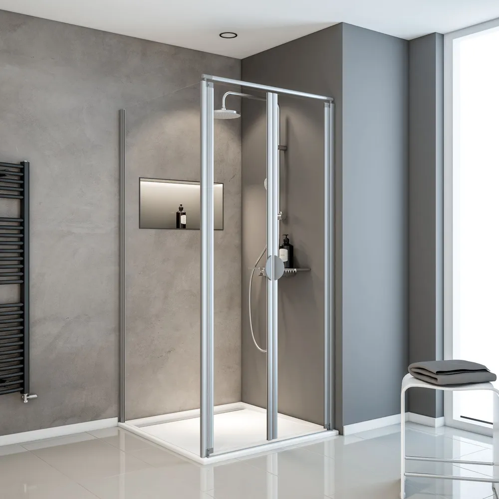 900x900 mm, 1800 mm, Alu argenté, Transparent