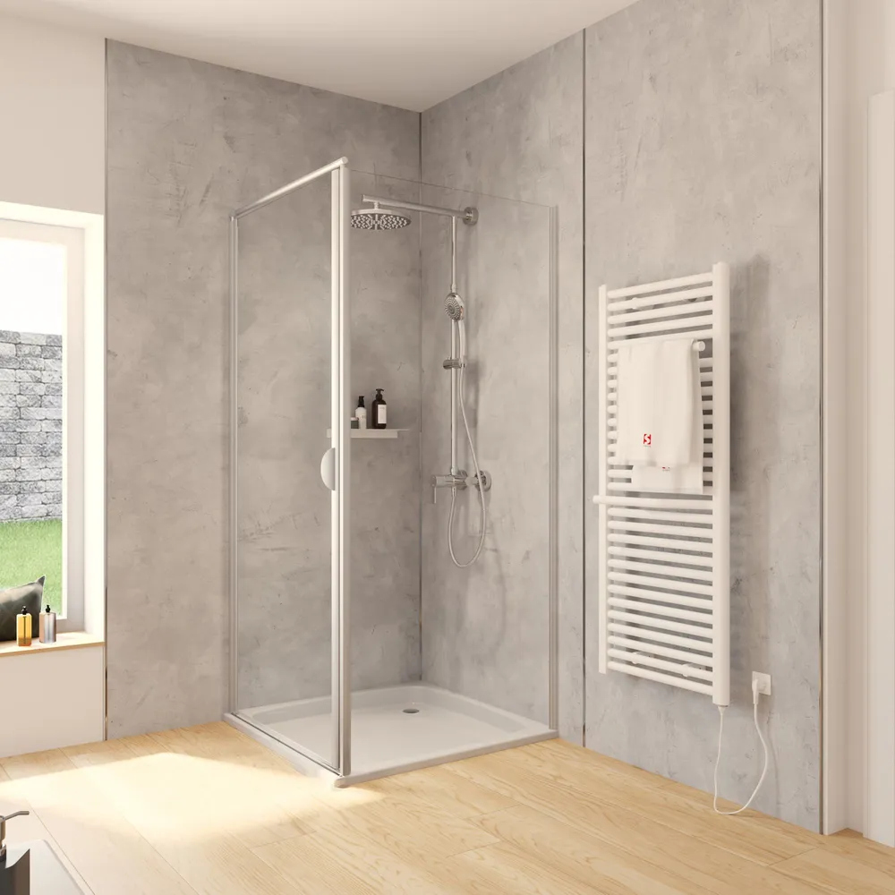 800x800 mm, 1800 mm, Alu argenté, Transparent