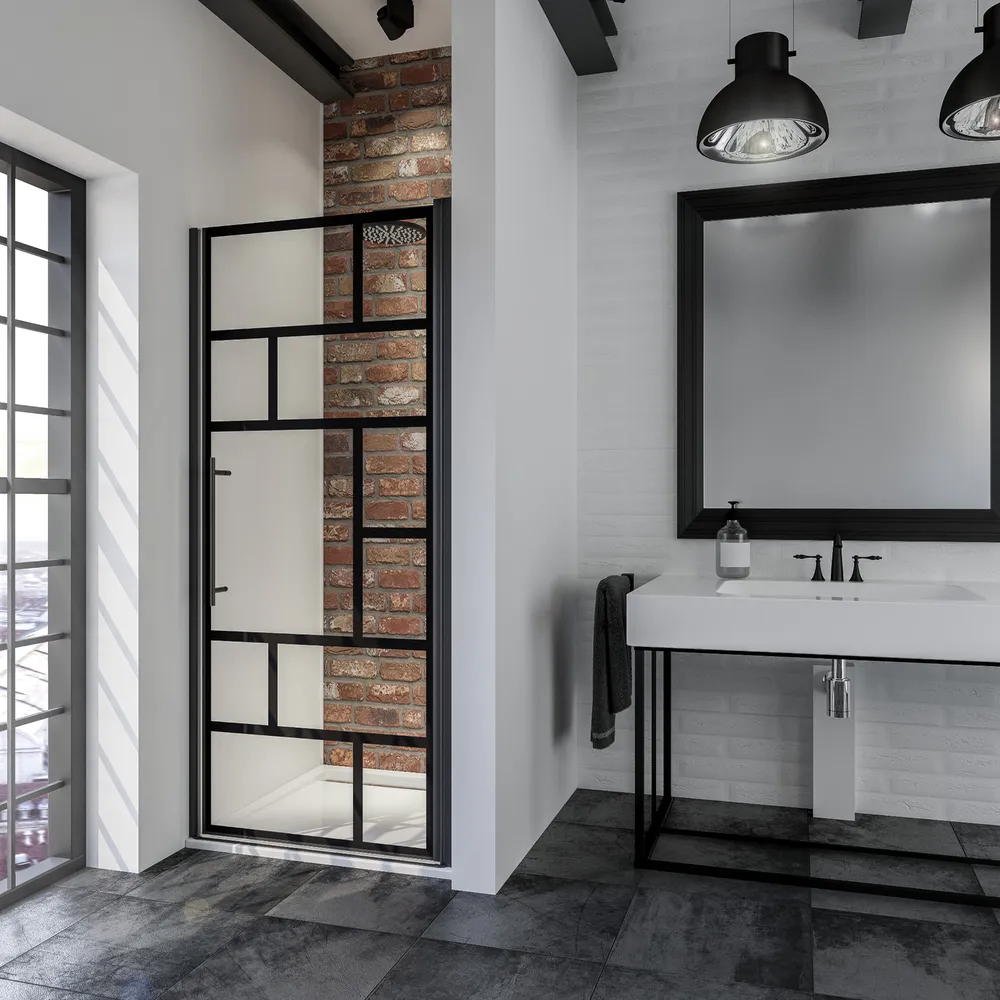 900 mm, 1920 mm, Noir mat, Atelier 1 anticalcaire, Anschlag: links