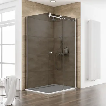 1000x800 mm, 2000 mm, Aspect chromé, Fumé anthracite, Anschlag: links