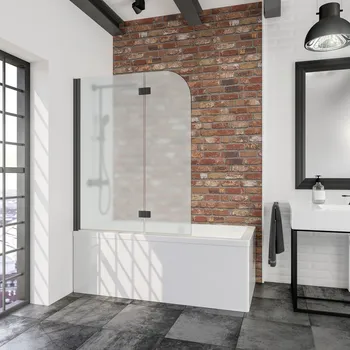 1120 mm, 1400 mm, Charnière, Noir mat, Sablé mat anticalcaire