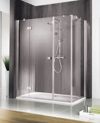 1200x800 mm, 2000 mm, Charnière battante SoftCube, Aspect chromé, Transparent, Anschlag: links