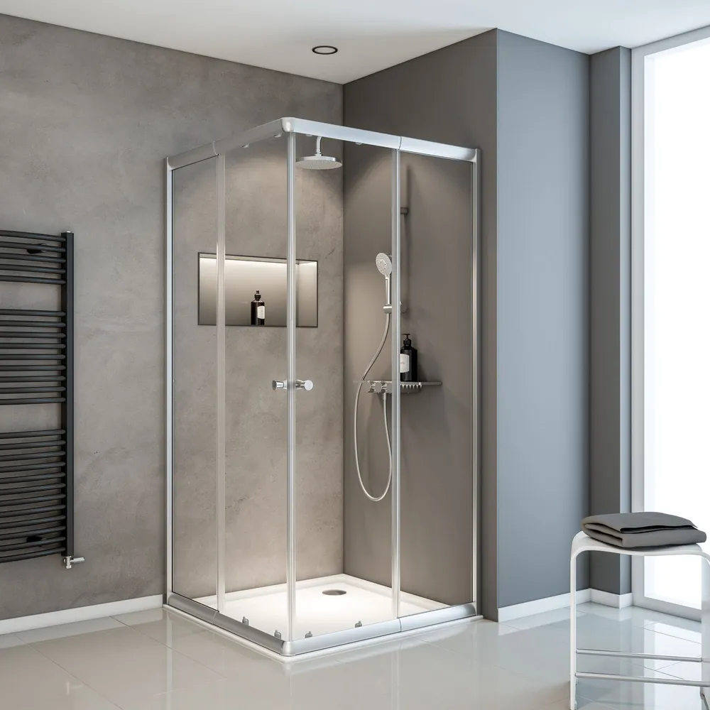 750-900x750-900 mm, 1800 mm, Argenté, Transparent