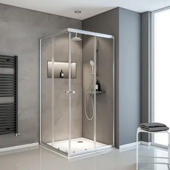 750-900x750-900 mm, 1800 mm, Argenté, Transparent