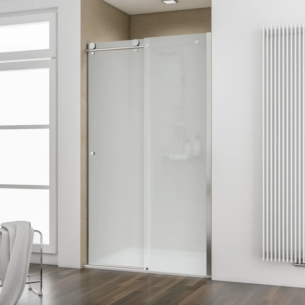 1000 mm, 2000 mm, Aspect chromé, Sablé mat anticalcaire, Élément fixe: droite