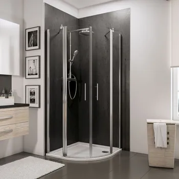 800x800 mm, 1920 mm, Aspect chromé, Transparent anticalcaire