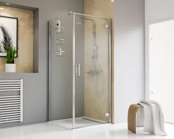 300-1000 mm, Charnière battante sur profilé, Aspect chromé, Transparent anticalcaire, Côté du montage: droite / SW gauche