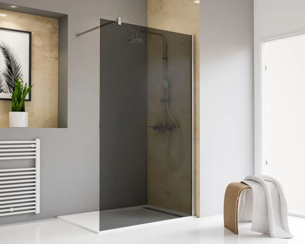 250-1800 mm, Aspect chromé, Fumé anthracite, Côté du montage: droite / gauche