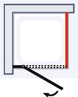 1200 mm, 2000 mm, Charnière battante SoftCube, Aspect chromé, Brouillard, Côté du montage: gauche