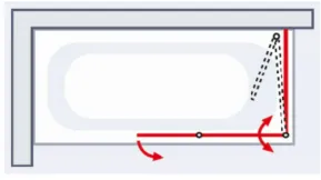 700x1170 mm, 1400 mm, Charnière, Alu argenté, Transparent
