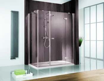 800x1200 mm, 2000 mm, Charnière battante SoftCube, Aspect chromé, Transparent, Anschlag: links