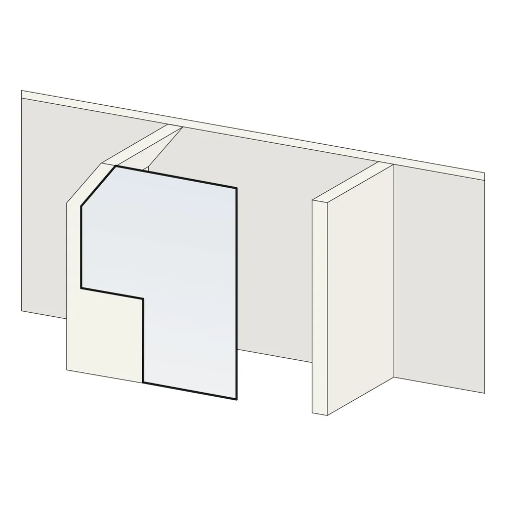 Sur-mesure: Verre de sécurité - 1 biais / 1 décrochement