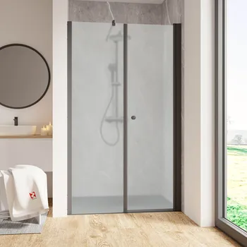 850-2400 mm, Noir mat, Sablé mat anticalcaire, Côté du montage: droite