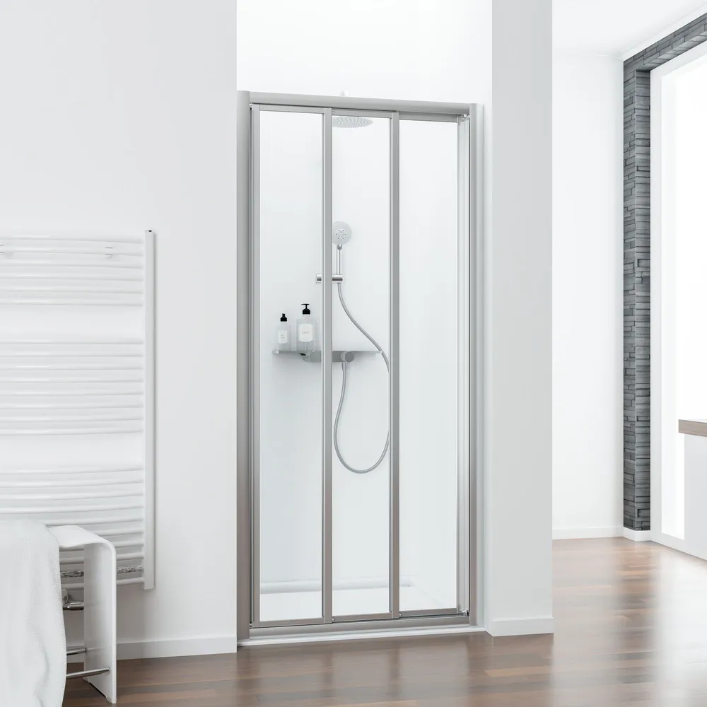 700 mm, 1850 mm, Alu argenté, Transparent, Anschlag: links