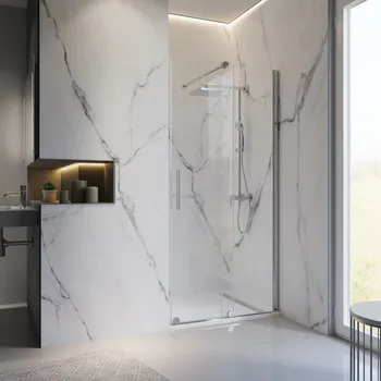 1000 mm, 2000 mm, Aspect chromé, Transparent anticalcaire, Élément fixe: droite / gauche